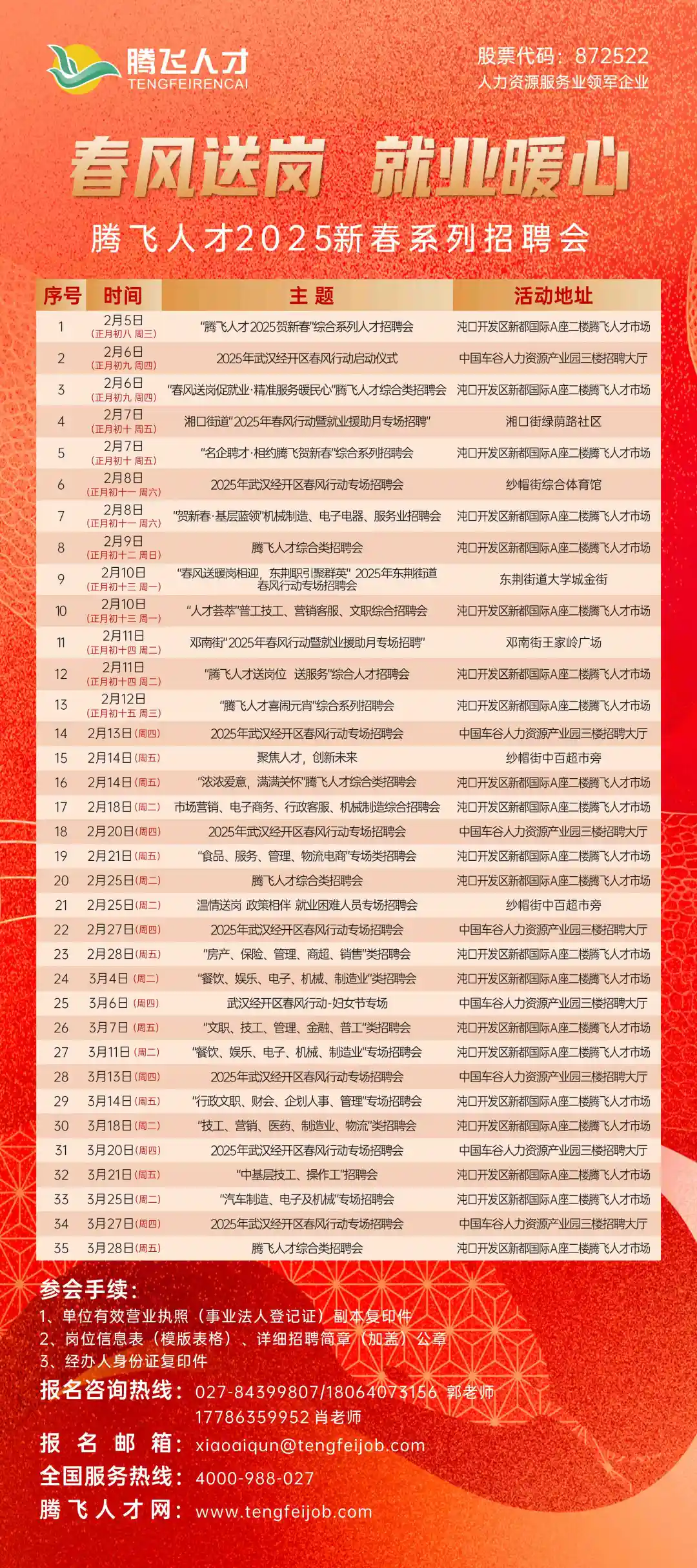 新年纳新丨HY豪运国际(中国区)官方网站2025新春系列招聘会预告（2-3月），欢迎各用人单位报名咨询！